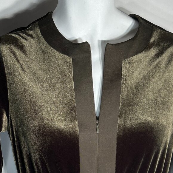 Ceremony NWT Olive Green Velvet Maxi Wedding Formal Minimalist Fairy 40's Glam - Picture 4 of 12